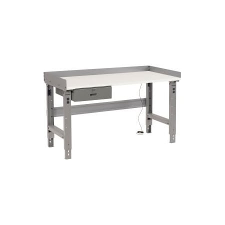 Global Equipment Workbench w/ ESD Square Edge Top   Drawer, 72"W x 36"D, Gray 318705